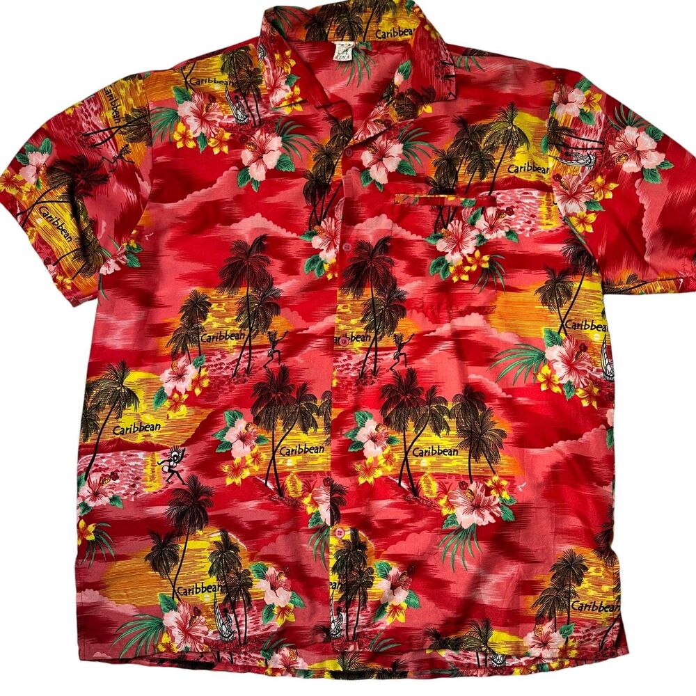 Rina Shirt Mens Short Sleeve Caribbean Hawaiian Bahamas Vacation